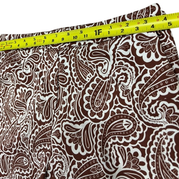 NWOT Boden Pull On Ankle Trousers Red Oak Summer Paisley Brown White Straight 10 - Picture 9 of 14